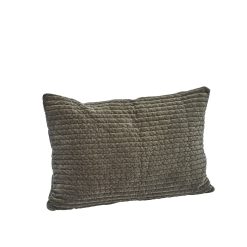 Quilted Velvet Rectangular Cushion Cover  - Dusty Green